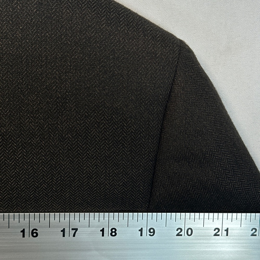 Alan Flusser Mens 44L Sport Coat Brown Herringbone Blazer 2-Button NEW $175 - Picture 10 of 12